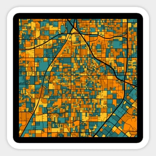 Santa Ana Map Pattern in Orange & Teal Sticker